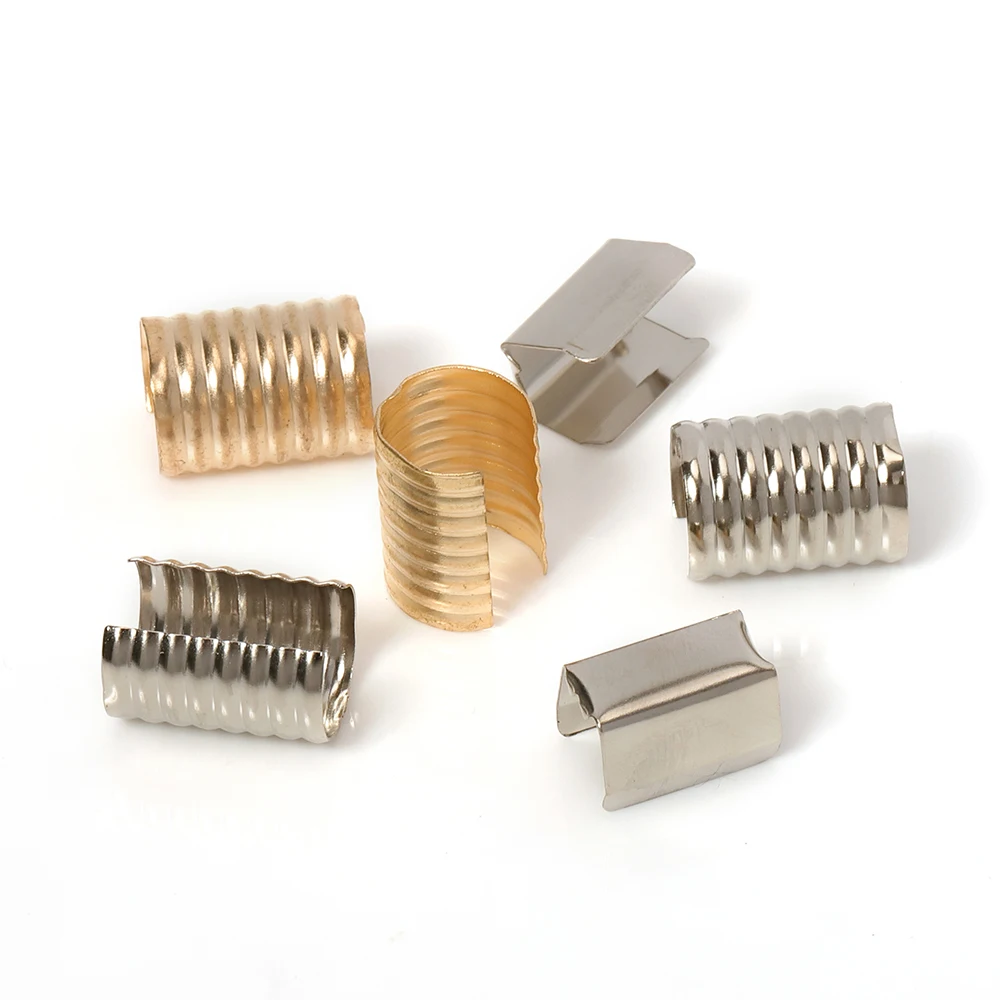 100 개/몫 8x13mm 라운드 패스너 압착 로프 코드 문자열 접이식 클립 액세서리 Diy 쥬얼리 만들기 용품 액세서리