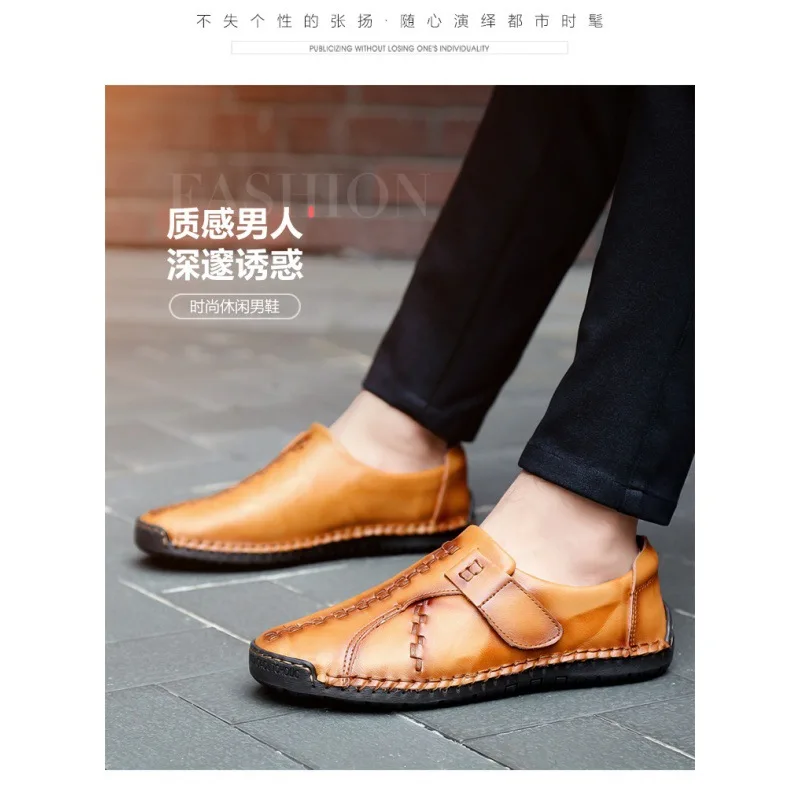 

Leather sandals 45 hollowed out breathable hole shoes anti-skid leisure