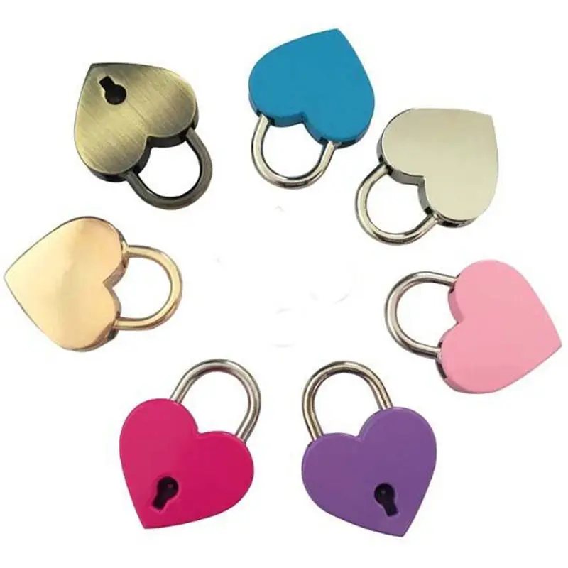 A Forma Di Cuore Vintage Vecchio Stile Antico Mini Archaize Lucchetti Lucchetto A Chiave Con Chiave In Metallo Twist Lock Per Borse