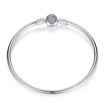 

Authentic 100% 925 Sterling Silver Bangle Fit Bracelet Charm Bead Bangle for Women Luxury Jewelry Original Pulseira