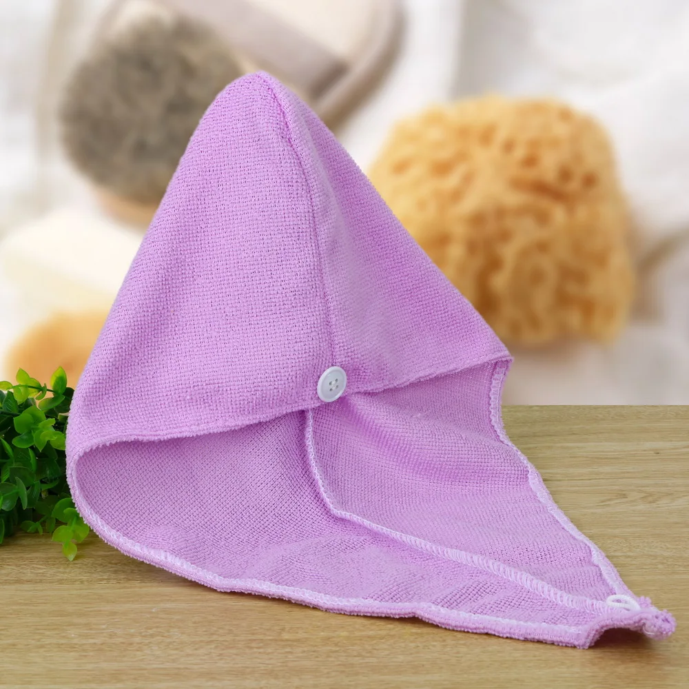 NICEYARD ткань из сверхтонкого волокна, банная шапка из микрофибры, тюрбан для волос, аксессуары для ванной комнаты, шапка для быстрой сушки волос, обернутое полотенце - Цвет: Фиолетовый