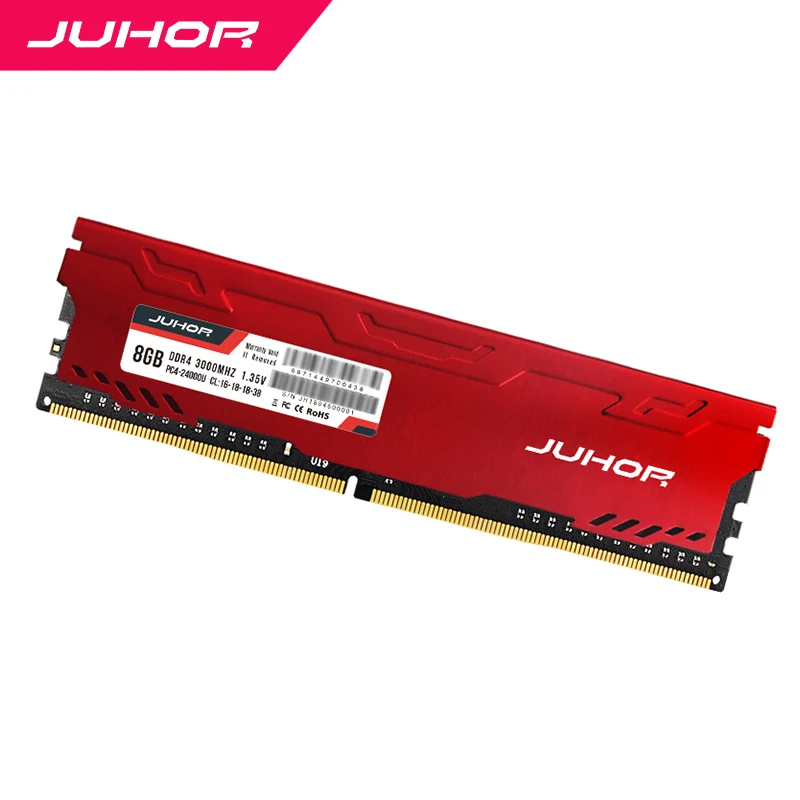 JUHOR ddr4 в Оперативная память S 4 ГБ 8 ГБ оперативной памяти, 16 Гб встроенной памяти, Desktop Memory с тепловым udimm 2133 МГц 2400 2666 МГц 3000 PC Оперативная Память 1,2 V dimm memoria