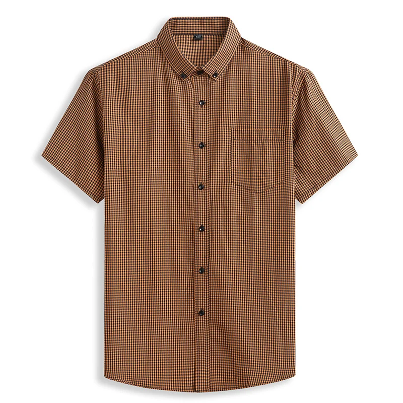 Plus Large Short Sleeve Men Pure Cotton Summer Comforable Plaid Mens Shirts Business Formal Casual Slim Fit Loose Big Size 8XL Plus Large Short Sleeve Men Pure Cotton Summer Comforable Plaid Mens Shirts Business Formal Casual Slim Fit Loose Big Size 8XL