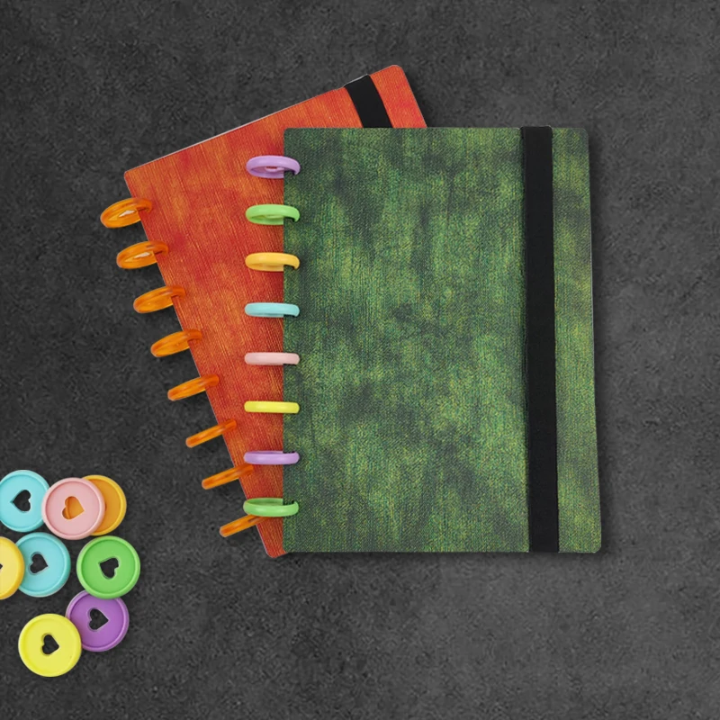 DIY A5 Mushroom Hole Loose-leaf Notebook Planner Binder Cover 1set Binding Ring Discs Elastic Strap Accessories | Канцтовары для