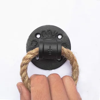 

Modern Creative Furniture Wall Wardrobe Door Handle Retro Black Iron Buckle Hemp Rope Knob Drawer Bedroom Cabinets Cupboard Pull