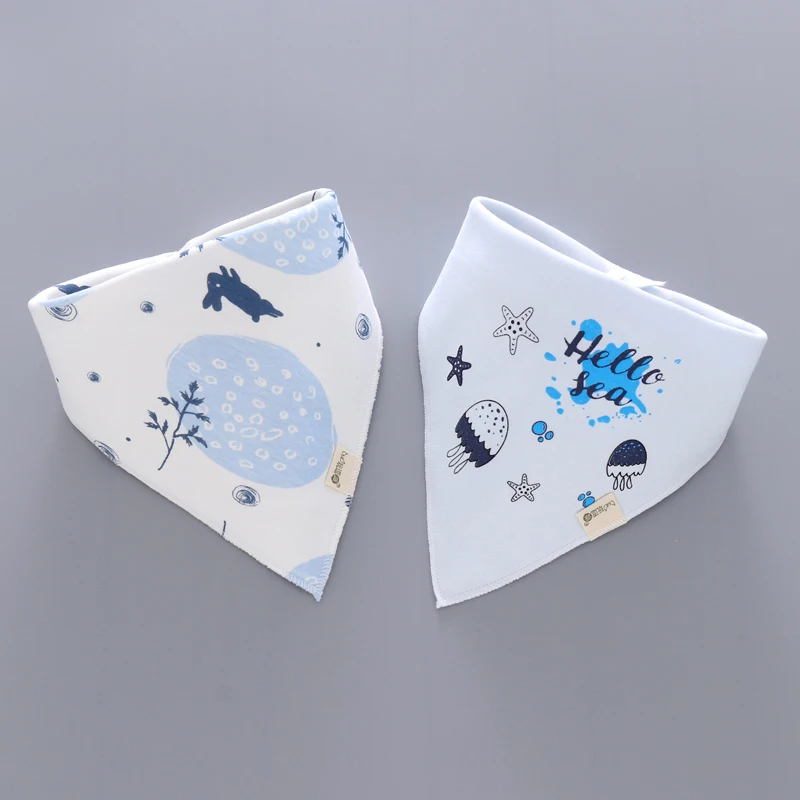 Baby Boy Bibs Burp Cloths 2Pieces/lot for Infant Girl Cotton Soft Flamingo Triangle Bib Children Bandana Bibs for Feeding