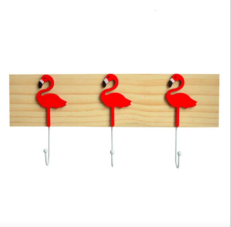 Скандинавский деревянный Фламинго держатель для ключей настенная вешалка для кухни Ванная комната Домашний Органайзер декоративная Ключница на стену