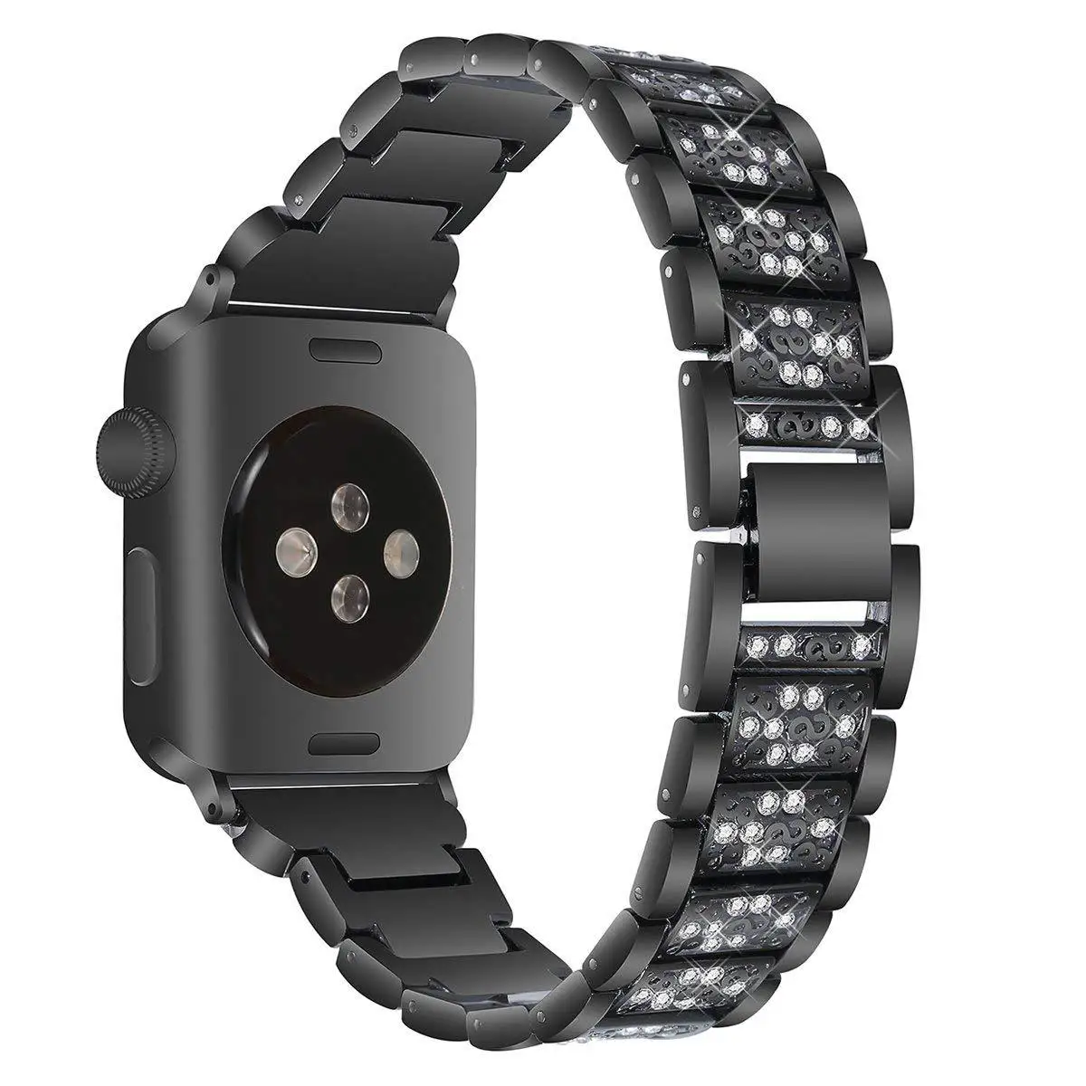 Ремешок для часов apple watch полностью Алмазный металлический ремешок для iWatch 43 поколения инкрустированный бриллиантами для apple watch 4