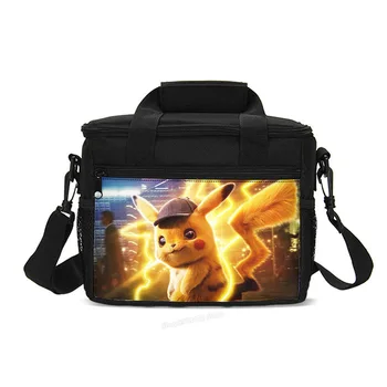 

Pokemon Lunch Box Bags Pocket Monster Pikachu Detective Student Ice Bag Picnic Pack Lunch bag Cute Women Men Handbag Gifts