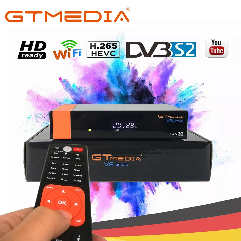 Лучший 1080P DVB-S2 GTmedia V8 Nova CCcam Cline Испания спутниковый ТВ приемник же GTmedia Freesat V8 супер Европа CCcam 2 года
