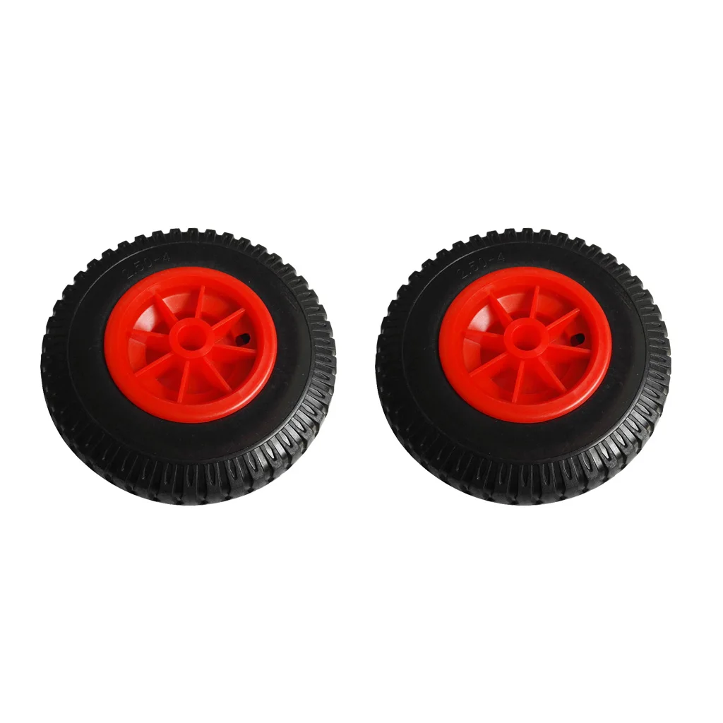 Puncture Proof Rubber Tyres on Red Wheel Kayak Trolley/Trailer Wheel 