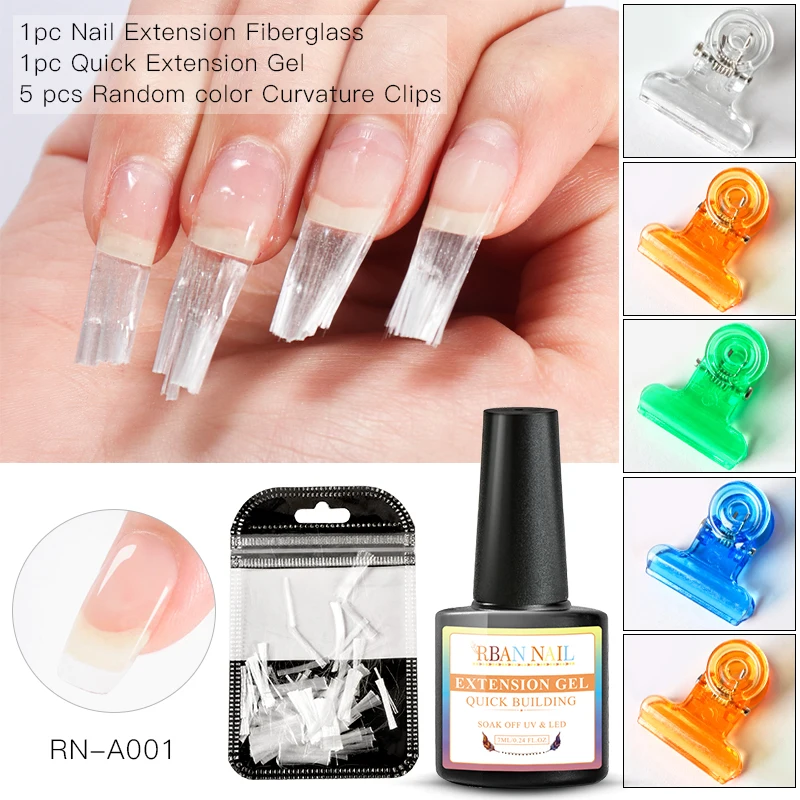 EEZH05115 RBAN NAIL 7 мл набор гелей для наращивания ногтей акриловый Стекловолоконный набор для дизайна ногтей УФ-гель для ногтей полигелевые наборы для наращивания маникюрные инструменты - Цвет: EEZH05115