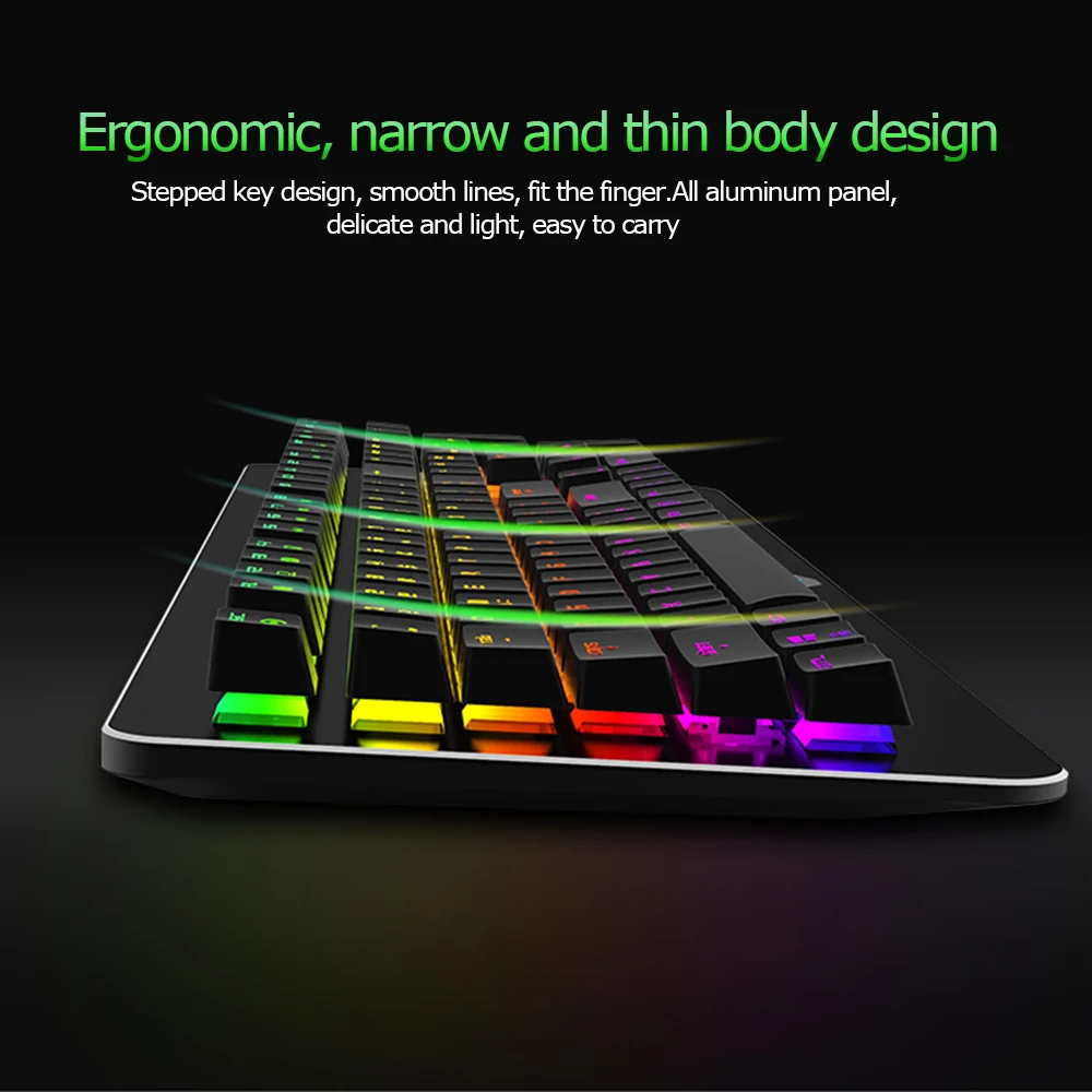 Magic Refiner MK9 тонкий дизайн Gmaing клавиатура Проводная RGB подсветка Механическая оптическая клавиатура Axis для ПК
