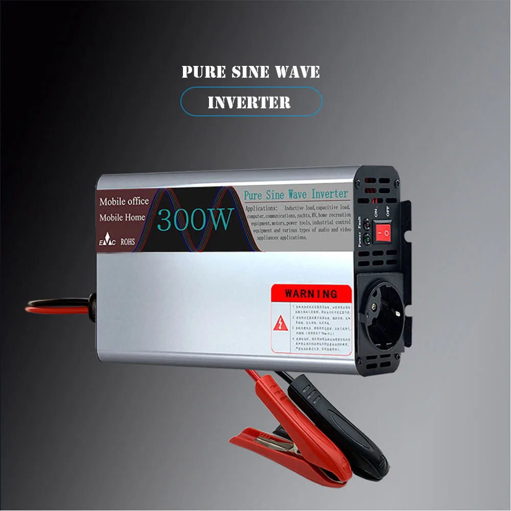 

300w Pure Sine Wave Car Power Inverter Dc 12v 24v To Ac220v Peak Power 600w Solar Converter Voltage Transformer Vehicle Inverter