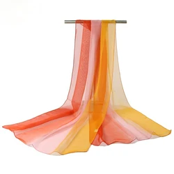 Gradient Womens Scarf Thin Georgette Ladies Spring Autumn Summer Transition Color Tulle Performance Dance Scarves