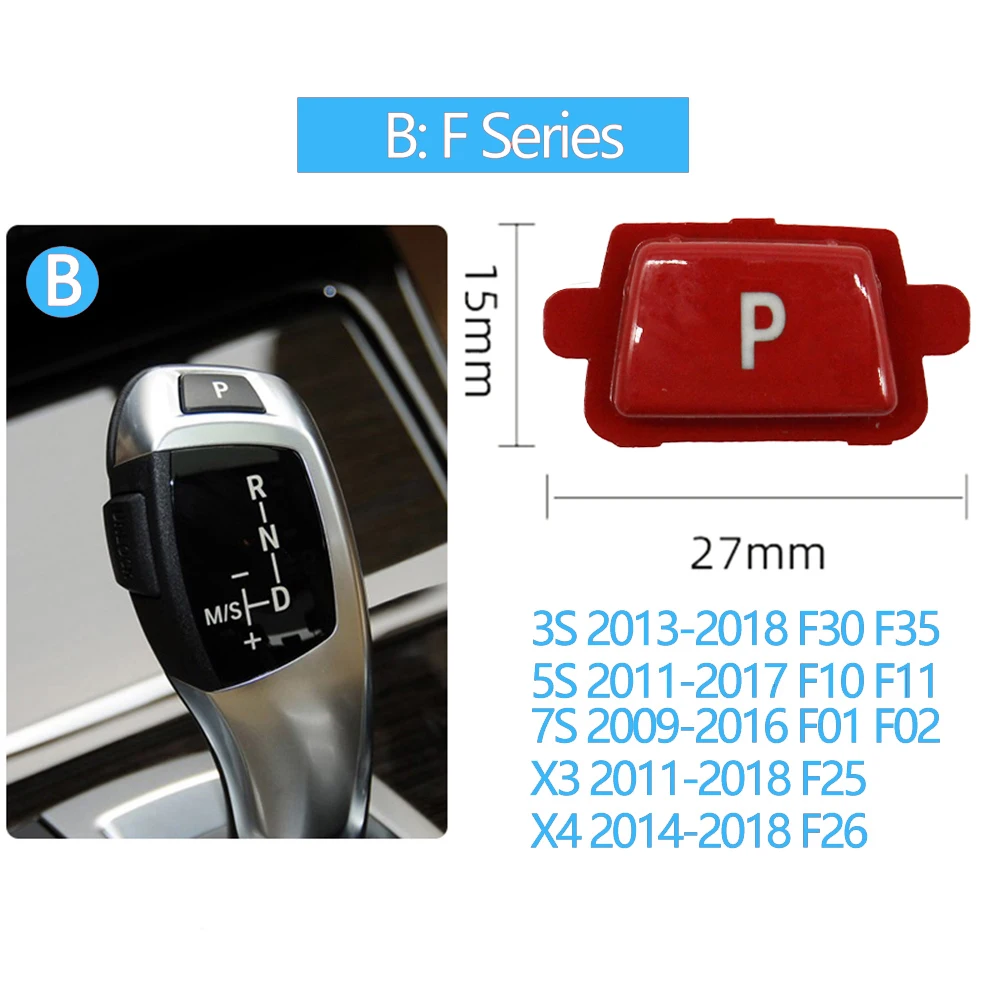 X5 E70/F15 Gear Shift Knob Lever Parking Button Cover Replacement for BMW 3 Series F30/F31/F34 X4 F26 X6 E71/F16 7 Series F01/F02 Jaronx for BMW Gear Shift P Button X3 F25 5 SeriesF10/F11 