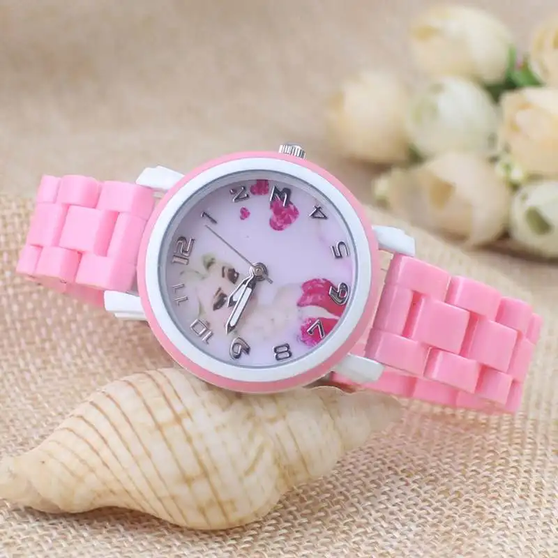 

2018 new ice and snow princess Aisha Anna Princess Pink Girl favorite children cartoon quartz watch
