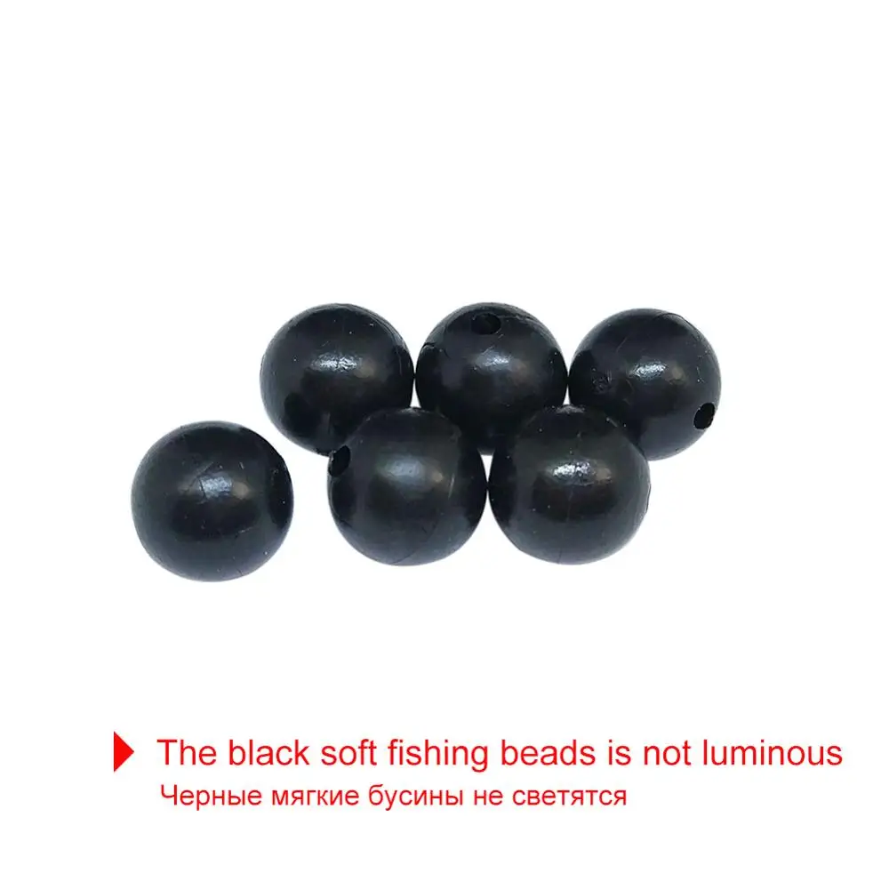 Soft Fishing Beads Stopper 100pcs/lot 3mm-12mm Luminous Round Fishing Space Beans