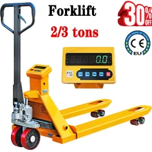 

2/3 tons Forklift scale weighing pallet truck mobile weighbridge hydraulic forklift with electronic scale Manual hydraulic car