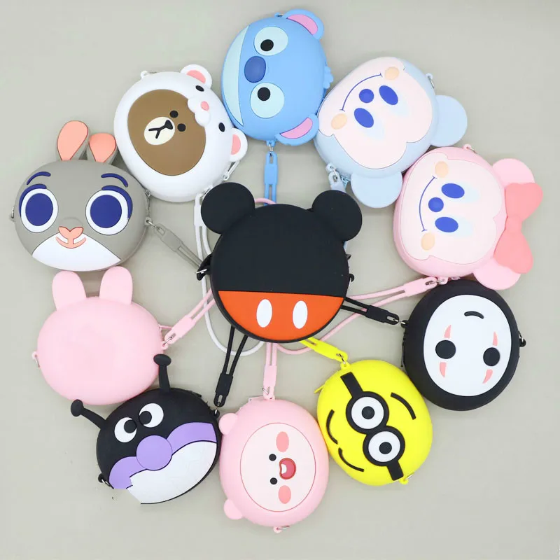 

Portable Mini 3D Cartoon Soft Silicone Storage Case Bag for Earphone SD TF Cards for Women Kids Coin Purse Wallet Keys Pouch