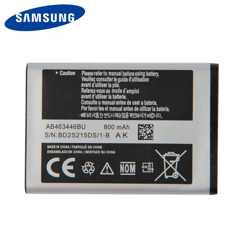 Высококачественный AB463446BU Аккумулятор Samsung C3300K X208 B309 F299 SCH-E339 E2330 E1190 GT-C3520 800 мАч |