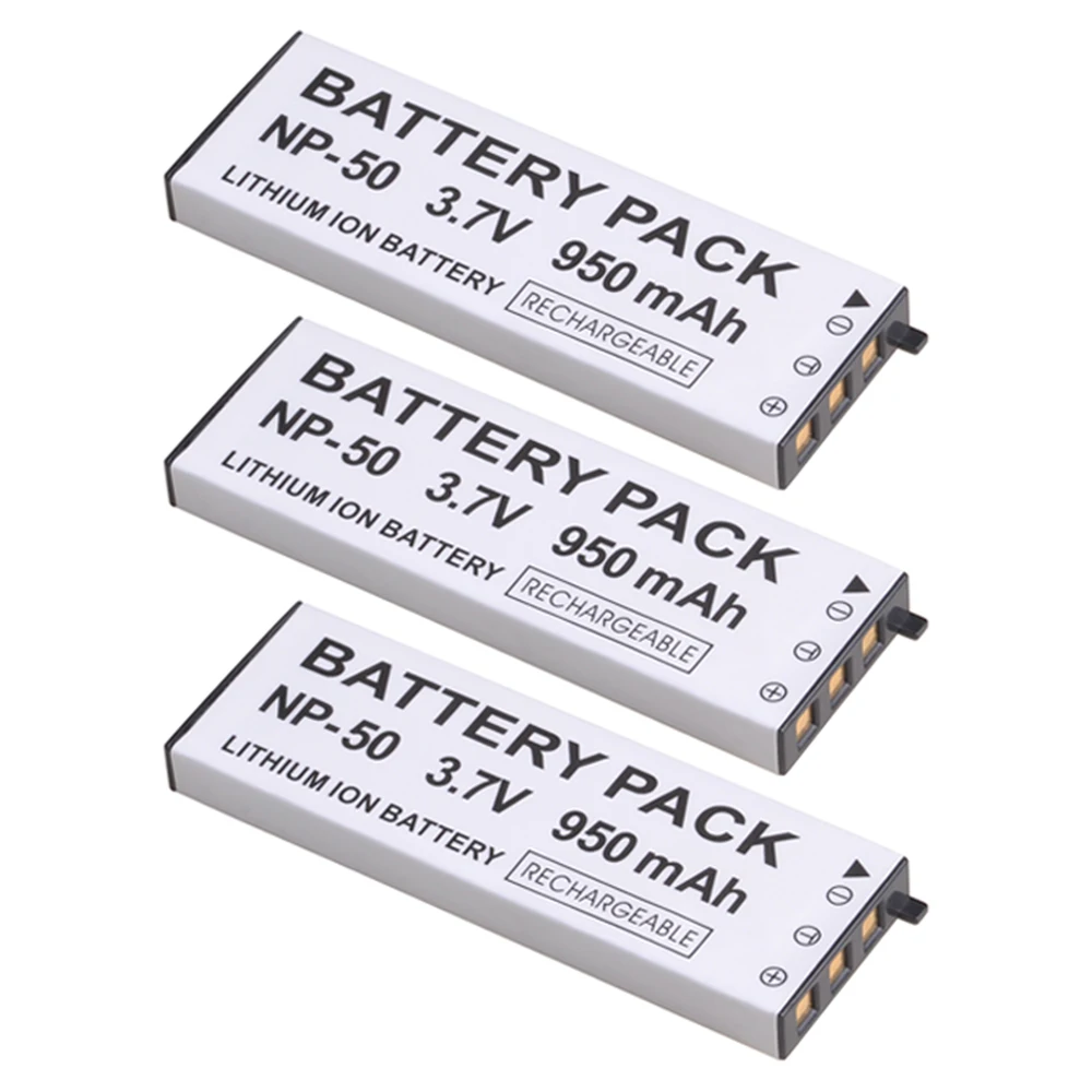 3 pcs batteries 4 шт. 950 мА/ч, NP-50 NP50 Батарея для объектива с оптическими зумом Casio Exilim EX-V7, EX-V7R, EX-V8, EX-V8SR камеры, аккумуляторы - Цвет: 3 pcs batteries