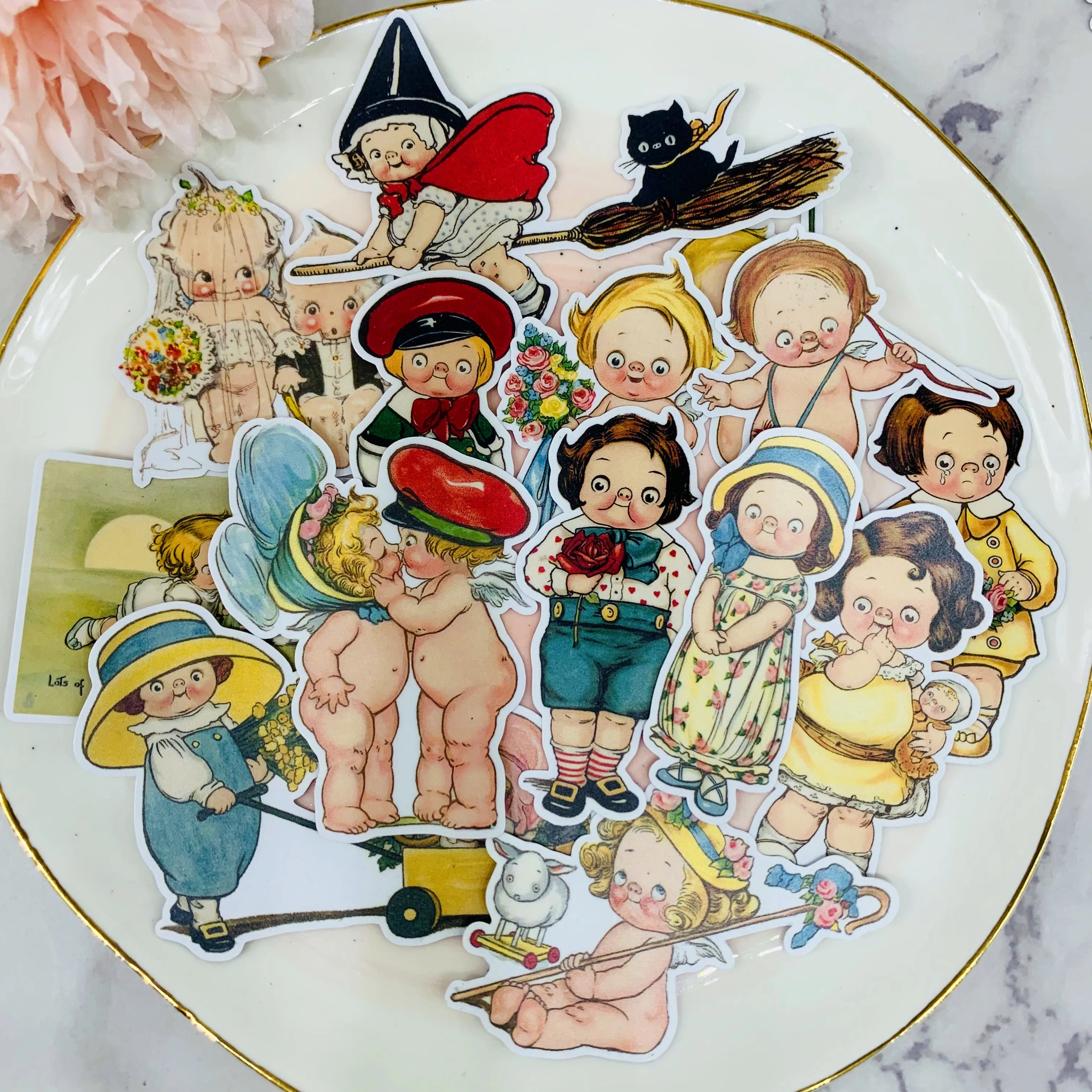 Винтажная кукла 5 наклеек сделай сам скрапбукинг нежелательный журнал альбом для