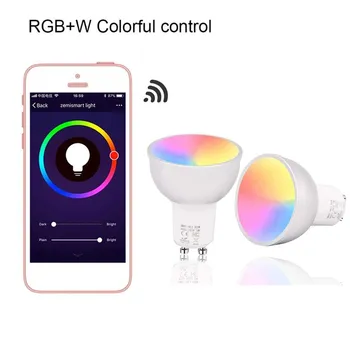 

Smart Bulb WiFi GU10 RGBW 5W Led Dimmable Compatible with Alexa & Google Home Bedroom Light Remote Control by Smartphone Tubes