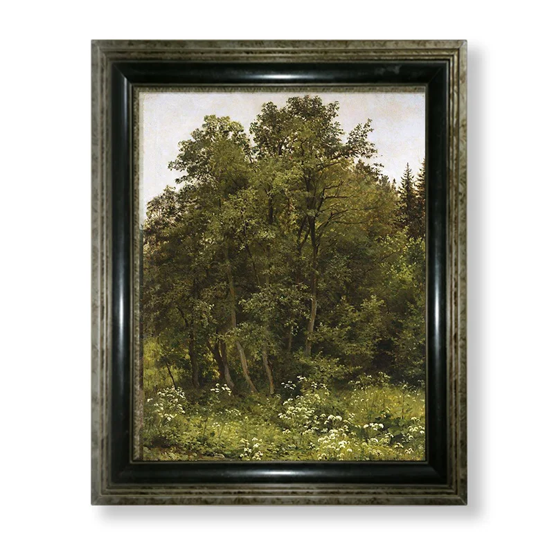 

Framed Landscape painting Ivan Shishkin at the edge of the forest 1885 wall art canvas framed with DIY wooden frame