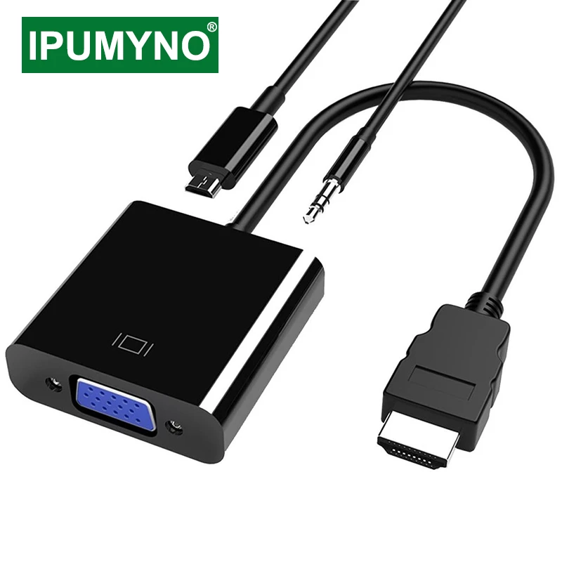 Belyse ært Lykkelig HDMI Compatible Cable To VGA PS4 PC TV Box Aux Audio Cable Display  Converter Mini Projector Television Monitor Projetor Adapter|HDMI Cables| -  AliExpress