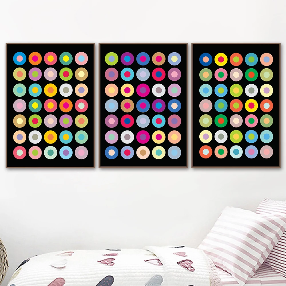 

Dot Art Poster Colorful Canvas Painting Wall Picture Nordic Modern Minimalist Prints Living Room Home Decor Frameless Painting