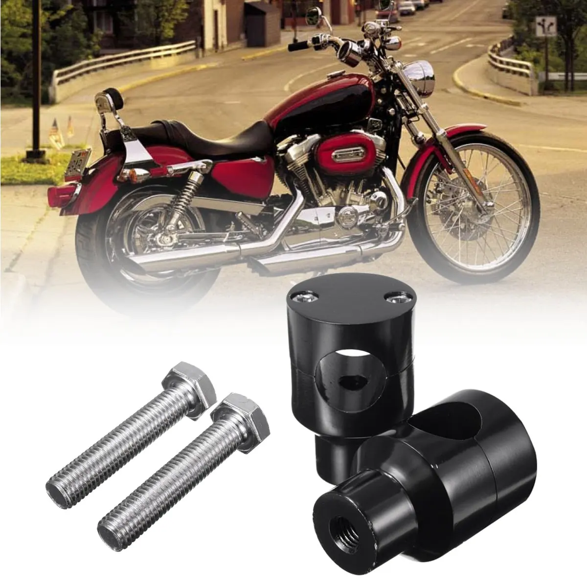 1'' Motorcycle Handlebar Handle Bar Mount Adapter Risers Clamp For Harley Honda