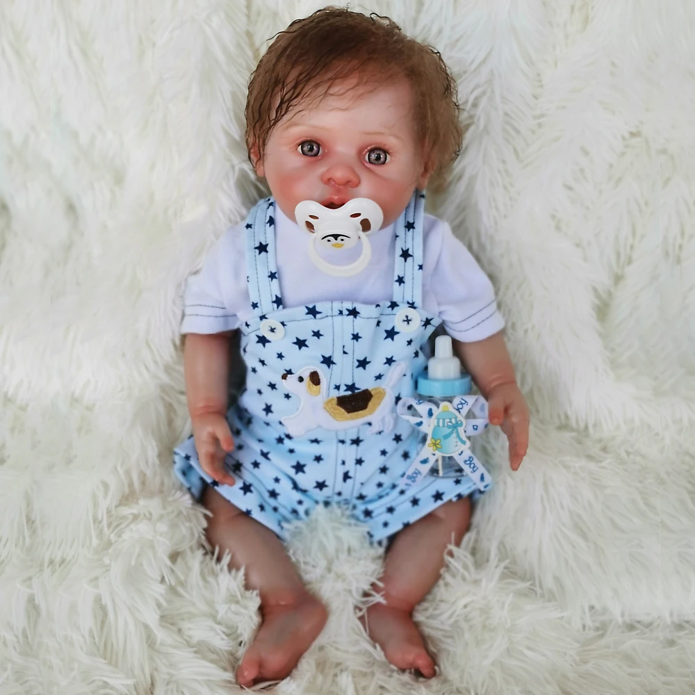 

40cm all silicone Baby Doll 100% non-toxic Vinyl Super realistic big eyes bebe reborn Bonecas toy girls children Holiday gift