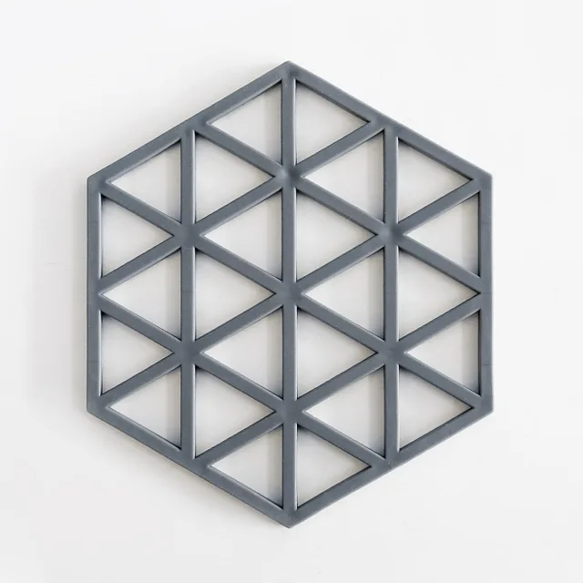 Hot Pad Stand Mug Cup Mat   Heat-Insulated Bowl Placemat  Desktop Eco-Friendly  1PCS Chic Silicone Coaster Hexagon Gray Small 1 piece