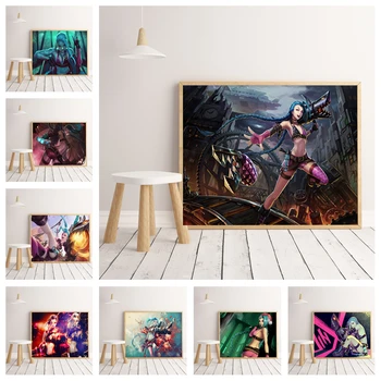 

HD League of Legends Jinxe high quality canvas painting high quality home wall decoration children's room without frame o187