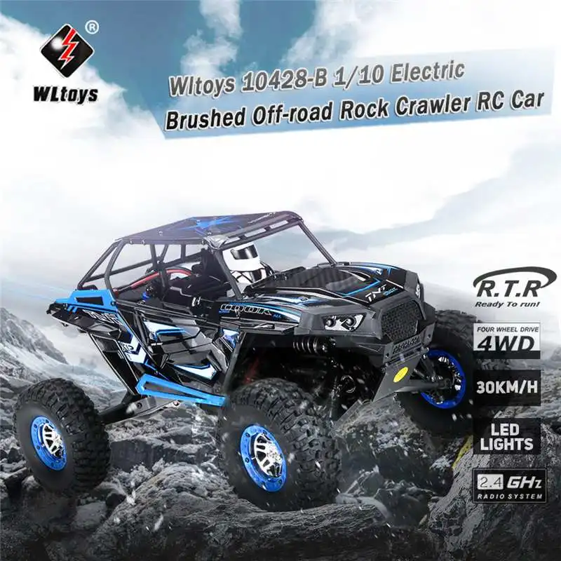 

Wltoys 10428B RC Car 1:10 2.4G 4WD Radio Control Car 30km/h High Speed Car Rock Crawler Vehicle Climbing Car RTR Model Toys