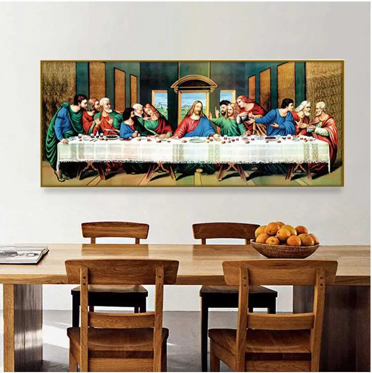 DIY 5D Diamond Painting Religious last supper Cross Stitch Embroidery Patterns Needlework diamond Rhinestone Home decor (2)