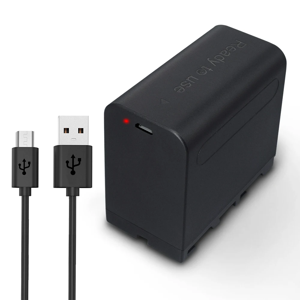 

NP-F970 NP-F960 NP-F960pro NP-F970pro Battery with USB Charge For Sony PLM-100 CCD-TRV35 MVC-FD91 MC1500C L50