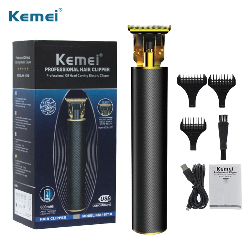 Машинка для стрижки волос Kemei 1971B перезаряжаемая от USB машинка 0 мм|Триммеры волос|