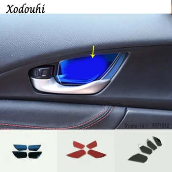 

Car protect detector handle trim stainless steel inner internal door stick 4pcs For Honda Civic 10th Sedan 2016 2017 2018