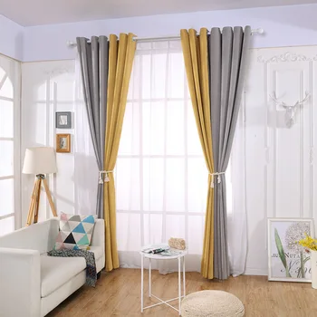 

Thickened solid color chenille blackout curtain for Living Room Kitchen High Shading Curtains Bedroom Window Blinds Drapes