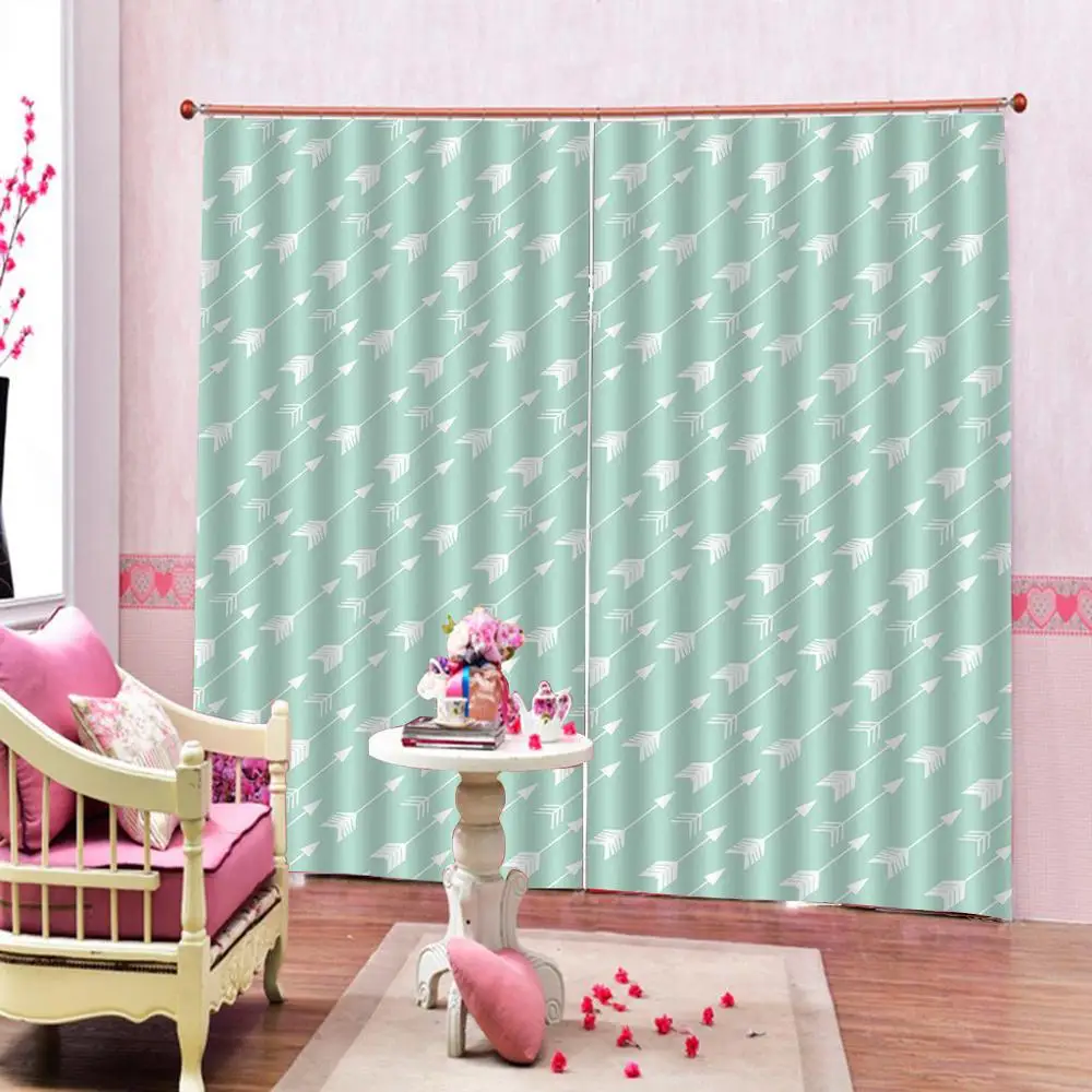 3D Digital Print Blue Arrow Curtains Living Room bedroom Blackout home decor Customized any size | Дом и сад