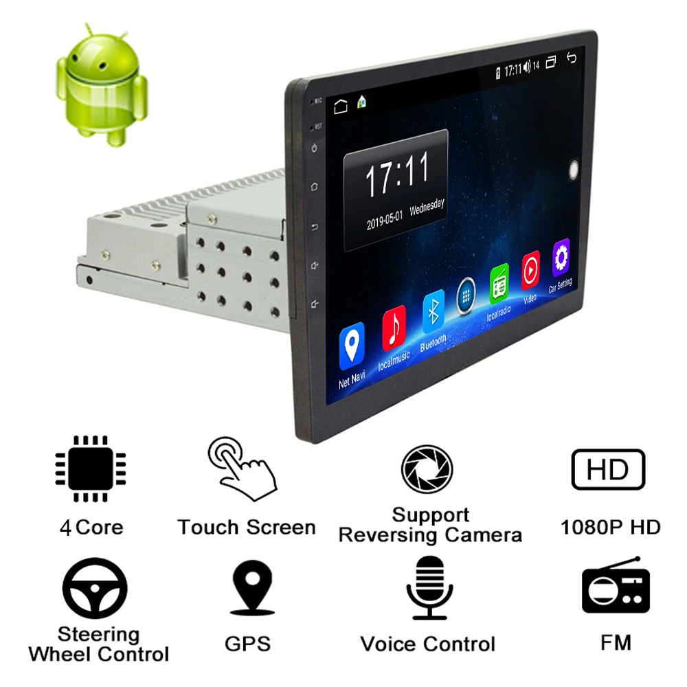 

9"/10" 1 Din Universal Android 9.1 Car Stereo Radio GPS Navigation Autoradio Car Multimedia Player Bluetooth WIFI MirrorLink