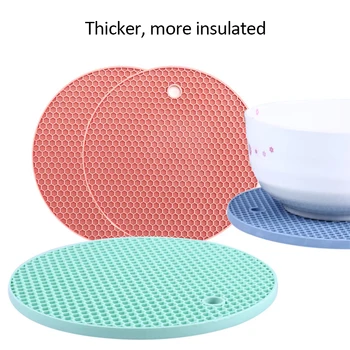 

18cm Round Heat Resistant Silicone Table Mat Drink Cup Coaster Slip Insulation Pad Placemat Non-slip Placemat Kitchen Accessorie
