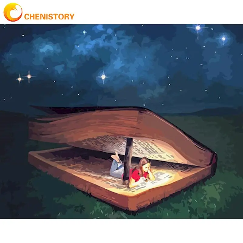 

CHENISTORY Painting By Numbers For Adults Children Girls Under Big Book Oil Picture Paint On Canvas Home Living Room Decor Photo