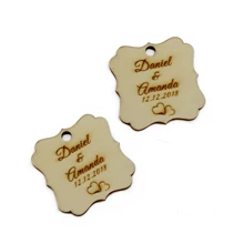 100 шт персональный гравированный деревянный квадратный круглый стол, центральный, пользовательские детские подарки для душа, Декор, сувениры, именная бирка для свадьбы