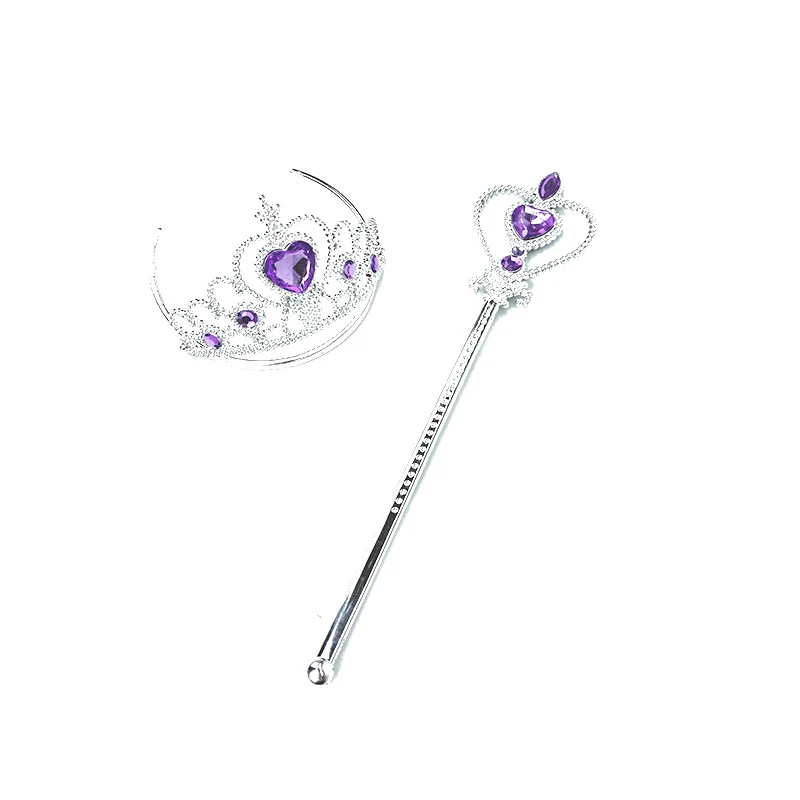 Little Girls Elsa White Wig Kids Halloween Cosplay Anna Rapunzel Crown Wand Braid Princess Accessories Chidren's Birthday Gift 17