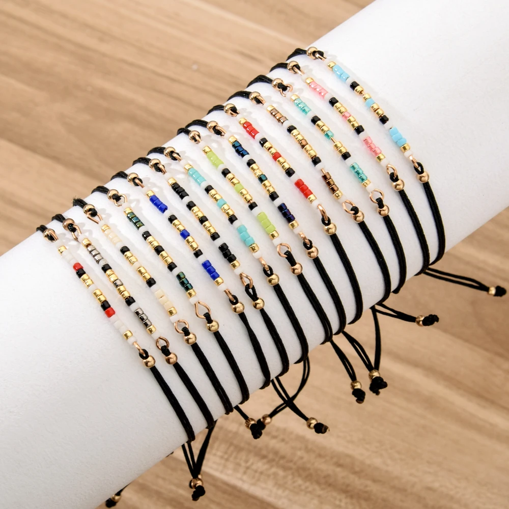 Женские браслеты с бусинами из кристаллов в богемном стиле регулируемая