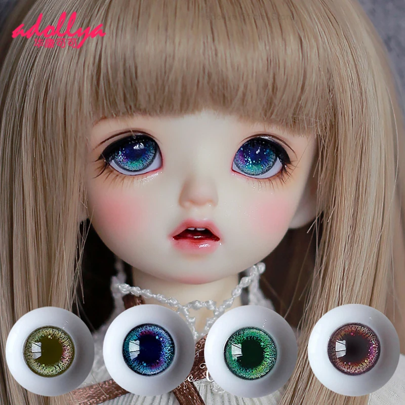 Glass Doll Eyes Doll Eyes Doll Eyewear Accessories Doll Accessories Adollya 3D Eyeballs 10mm 12mm 14mm 16mm 18mm Color Iris Eyes For 1/12 1/8 1/6 1/4 1/3 Dolls