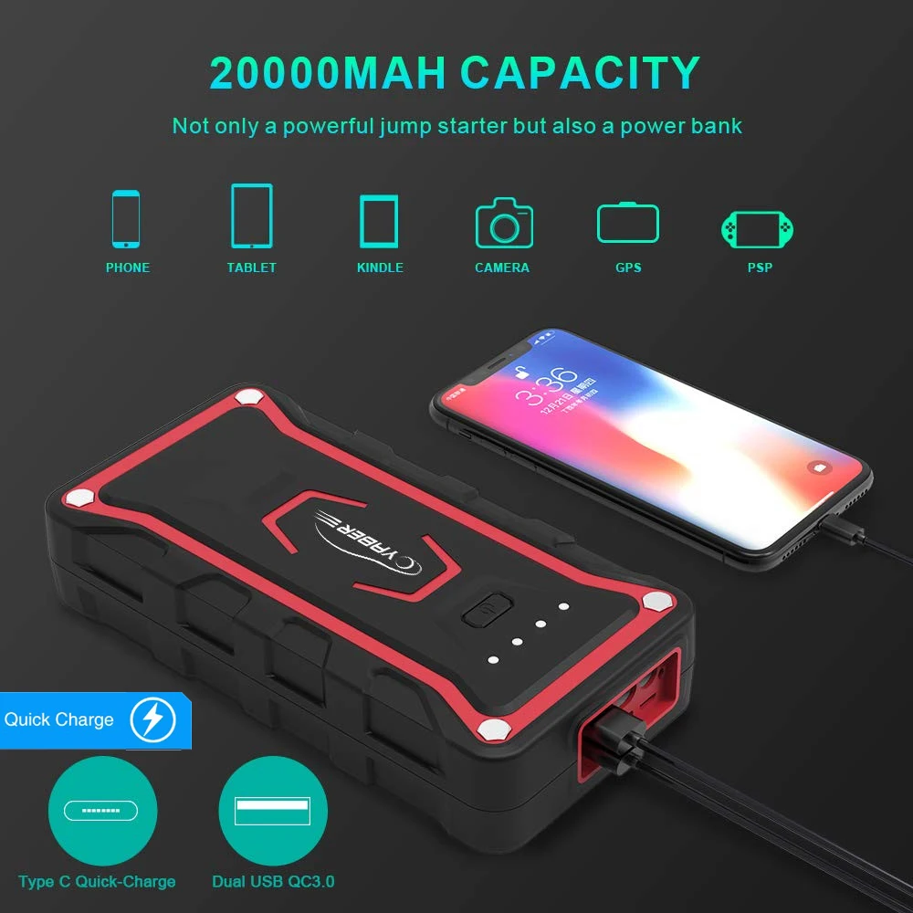 Пусковое устройство Yaber аварийное пусковое аккумулятор Power Bank автомобильный
